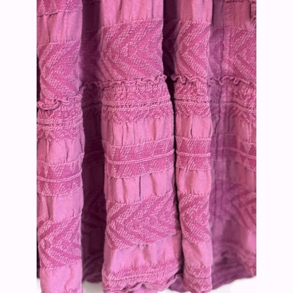 Anthropologie Womens Devotion Twins Petra Tiered Dress Small Pink Boho Feminine - Picture 3 of 10